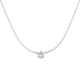 Six Prong Lab Grown Diamond Pendant in 18K White Gold – UK Hallmarked