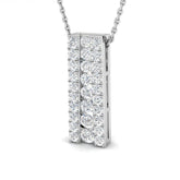 Lab Grown Round Diamond Bar Pendant Necklace | UK Made Gold & Platinum | UK Hallmarked