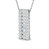 Lab Grown Round Diamond Bar Pendant Necklace | UK Made Gold & Platinum | UK Hallmarked