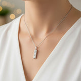 Minimalist Round Diamond Drop Pendant Necklace – Sustainable Lab Grown Diamond Channel Set UK Made