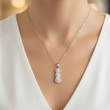 Luxury Lab Grown Round Diamond Pendant – Pave Set Halo in Gold & Platinum