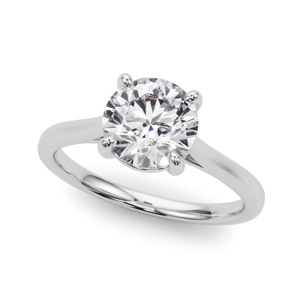 Lab-Grown Round Diamond Solitaire Engagement Ring, D Color VVS Clarity