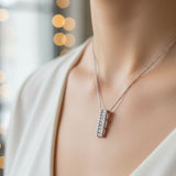 Lab Grown Round Diamond Bar Pendant Necklace | UK Made Gold & Platinum | UK Hallmarked