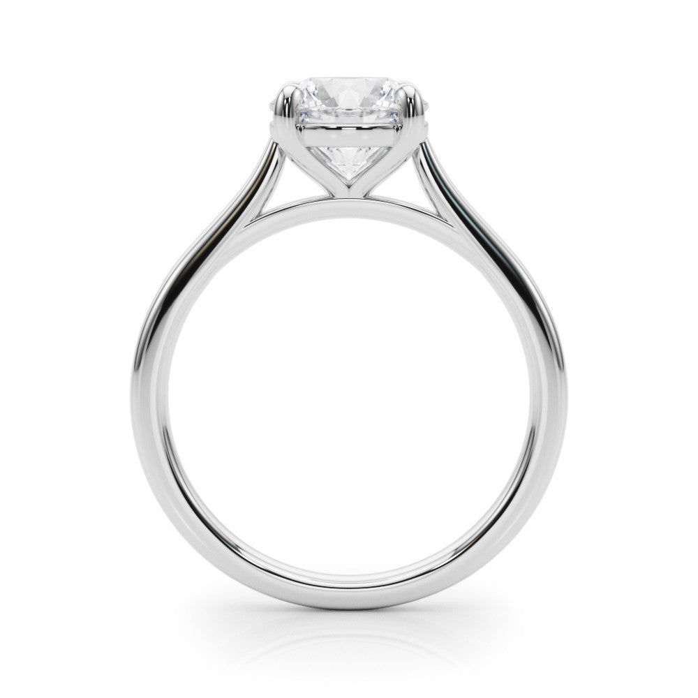 Lab-Grown Round Diamond Solitaire Engagement Ring, D Color VVS Clarity