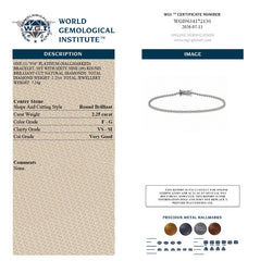WGI 2.25ct FG/VS-SI Natural Diamond Tennis Bracelet,Platinum Ready To Ship