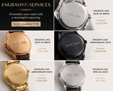 Custom Watch Engraving Service – 7-10 Character Personalized Back Case Engraving for Special Dates & Names