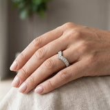 White Gold Chevron Diamond Ring