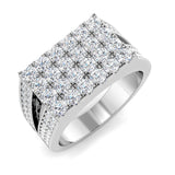 Wide men’s diamond pavé ring with full rectangular face