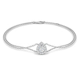 Gold Pear Style Diamond Bracelet, Lobster Clasp Gold Bracelet, Women Natural Diamond Bracelet