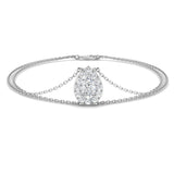 Lobster Claw Diamond Bracelet, Luxury Platinum Diamond Jewelry, Women Pear Diamond Bracelet