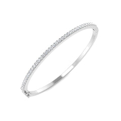 0.90 Carat D-E/VS Lab Grown Diamond Eternity Bangle 9k White Gold Ready To Ship
