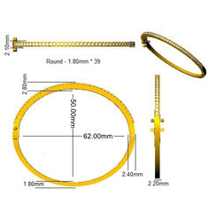 0.9 Carat D-E/VS Lab Grown Round Diamond Eternity Bangle 9k Yellow Gold Ready To Ship