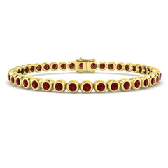 4.70Carat Round Ruby & Diamond Designer Bracelet 9k Yellow Gold Ready To Ship