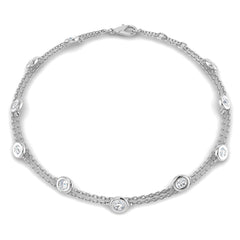 0.8 Carat D-E/VS Lab Grown Round Diamond Everyday Bracelet 9k White Gold Ready To Ship