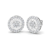 Halo Stud Earrings - 1.75 Carat Custom Mosaic Cluster