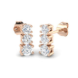 "Ensly 0.5ct to 1.75ct Gold Drop & Trilogy Diamond Earrings"
