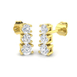 "Ensly 0.5ct to 1.75ct Gold Drop & Trilogy Diamond Earrings"