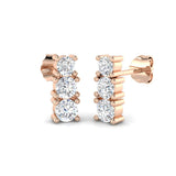 "Ensny Gold Diamond Drop Trilogy Earrings 1ct - Elegant Luxury Jewelry"
