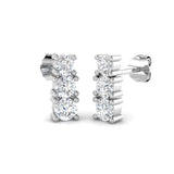 "Ensny Gold Diamond Drop Trilogy Earrings 1ct - Elegant Luxury Jewelry"