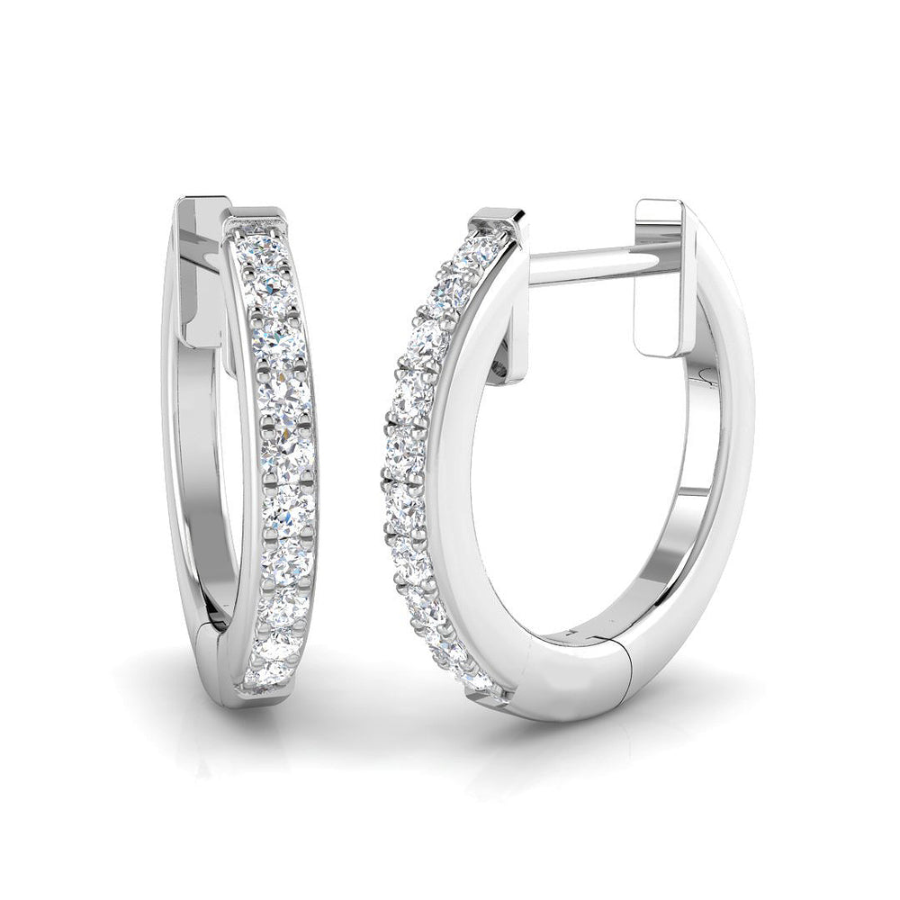 0.1ct Natural Diamond Round Cut Stud Earrings in 9K White Gold