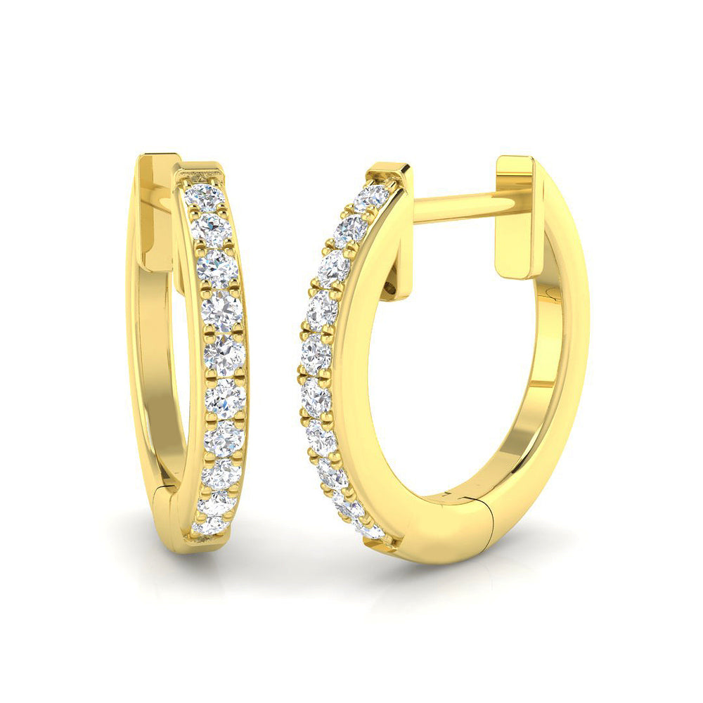 0.1ct Natural Diamond Round Cut Stud Earrings in 9K Yellow Gold