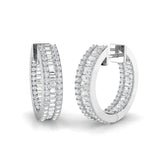 Hoop Earrings with Triple Row Diamond Setting | 1.5ct-5.5ct