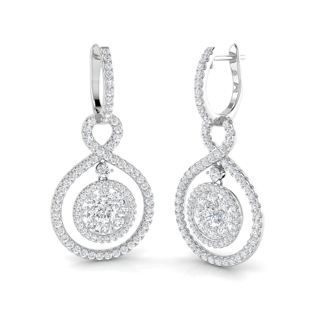 Tastefully Combined Diamond Earring 2.5 ct Platinum, 9ct, 18ct White, Yellow & Rose Gold | Handcrafted Fine Jewellery-2