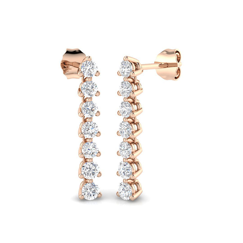 Skillfully Combined Diamond Earring 0.75 ct Platinum, 9ct, 18ct White, Yellow & Rose Gold | Handcrafted Fine Jewellery-11