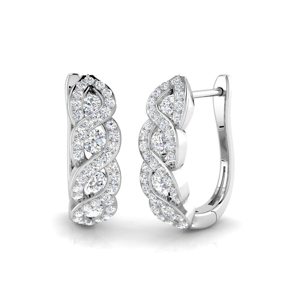 Hoop Earrings - Trily 0.5ct Elegant Fine Diamond