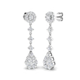 Gorgeous Smily 1.5ct Gold Drop & Trilogy Diamond Earrings