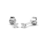 Solitaire Diamond Earrings with Lab Grown Round Cut