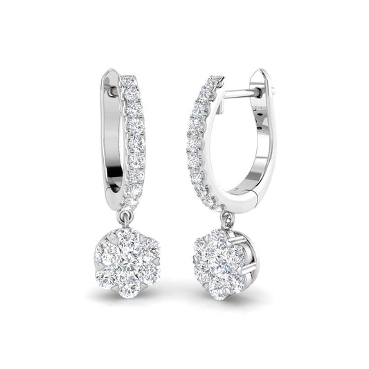 "Elegant Sorrl Gold Drop & Trilogy Diamond Earrings, 1ct-1.5ct Beauty"