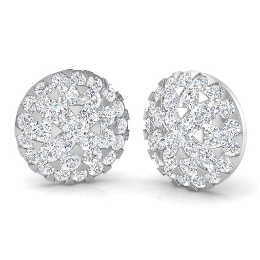 4.0Ct Lab & Natural Diamond Cluster Stud Earrings | 9K/18K Gold & Platinum