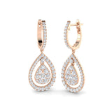 "Snobby 1.5ct Gold Drop & Trilogy Diamond Earrings - Luxury Elegance"