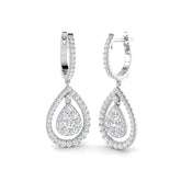 "Snobby 1.5ct Gold Drop & Trilogy Diamond Earrings - Luxury Elegance"