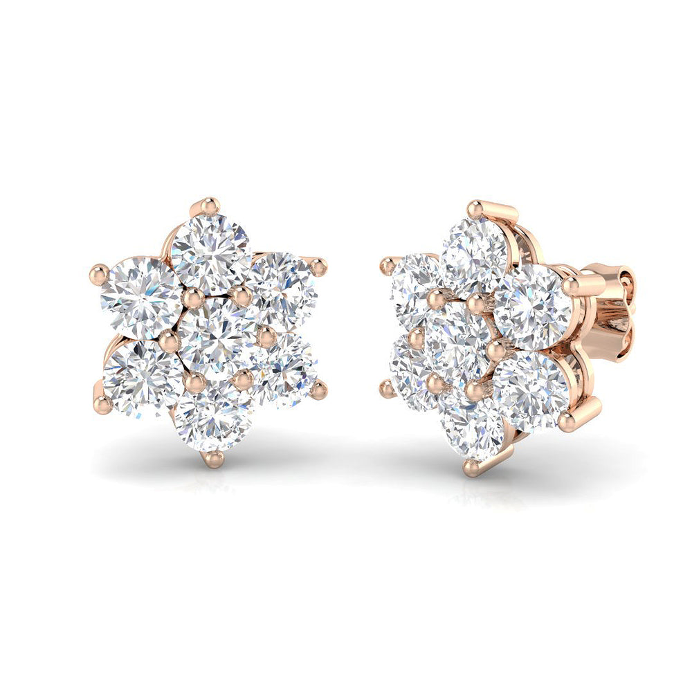 Blenheim Diamond Earring 3 ct Platinum, 9ct, 18ct White, Yellow & Rose Gold | Handcrafted Fine Jewellery-11