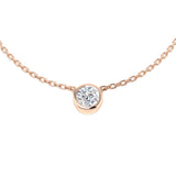 Karen Solitaire Diamond Necklace 0.2ct 0.33ct Gold Platinum