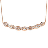 Pearl Diamond Spectacle Necklace 0.33ct Gold Platinum