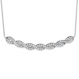 Pearl Diamond Spectacle Necklace 0.33ct Gold Platinum
