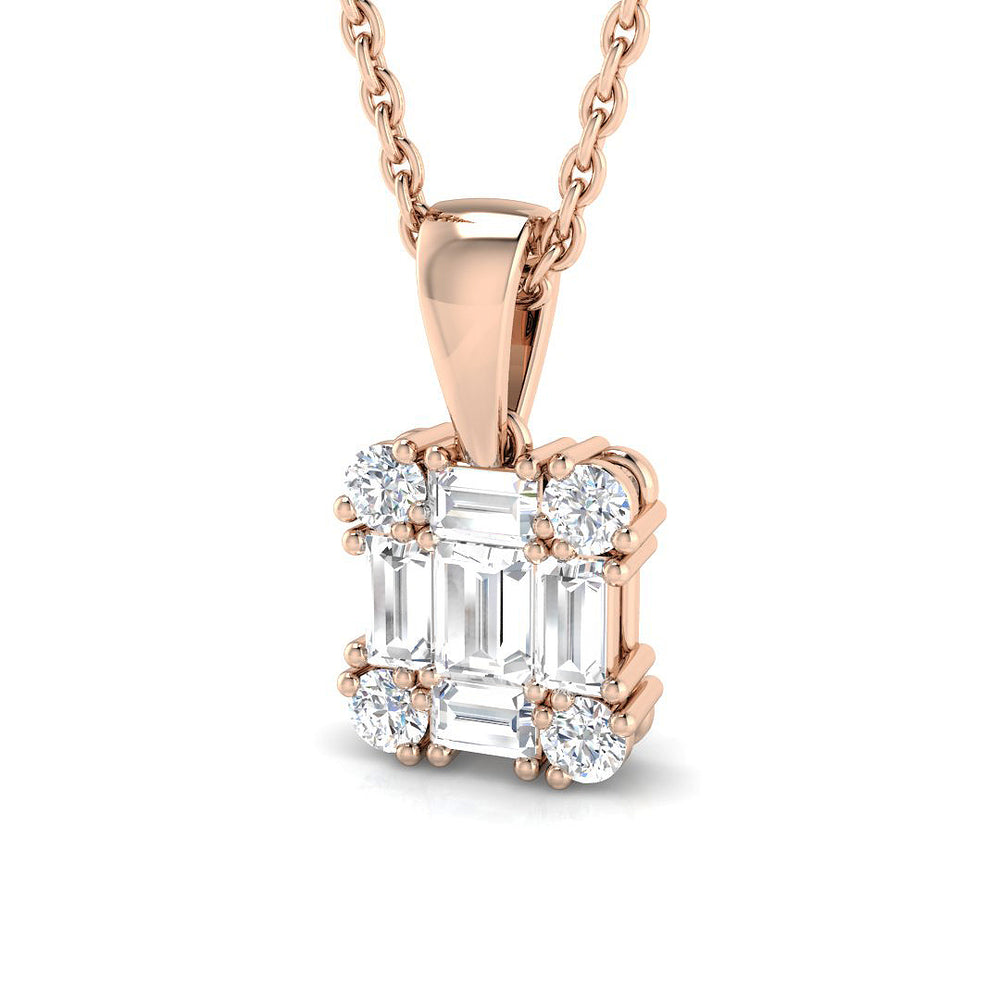 Gilia Baguette Brilliant Pendant 0.3ct Gold (Without Chain )