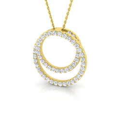 0.8 ct D-E/VS Lab Grown Round Diamond Designer Pendant 9k Yellow Gold ,Ready To Ship