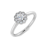 Lab-Grown Diamond Cluster Ring 0.3–0.75ct | Floral Halo Design