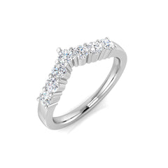 0.50Carat D-E/VS Lab Grown Diamond Wishbone Wedding Ring 950 Platinum Ready To Ship