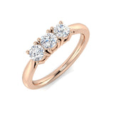 Bague 3 pierres avec diamants ronds de laboratoire de 0,50 à 1,00 ct, pureté D/VVS