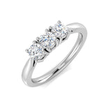 Bague 3 pierres avec diamants ronds de laboratoire de 0,50 à 1,00 ct, pureté D/VVS