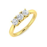 Bague 3 pierres avec diamants ronds de laboratoire de 0,50 à 1,00 ct, pureté D/VVS