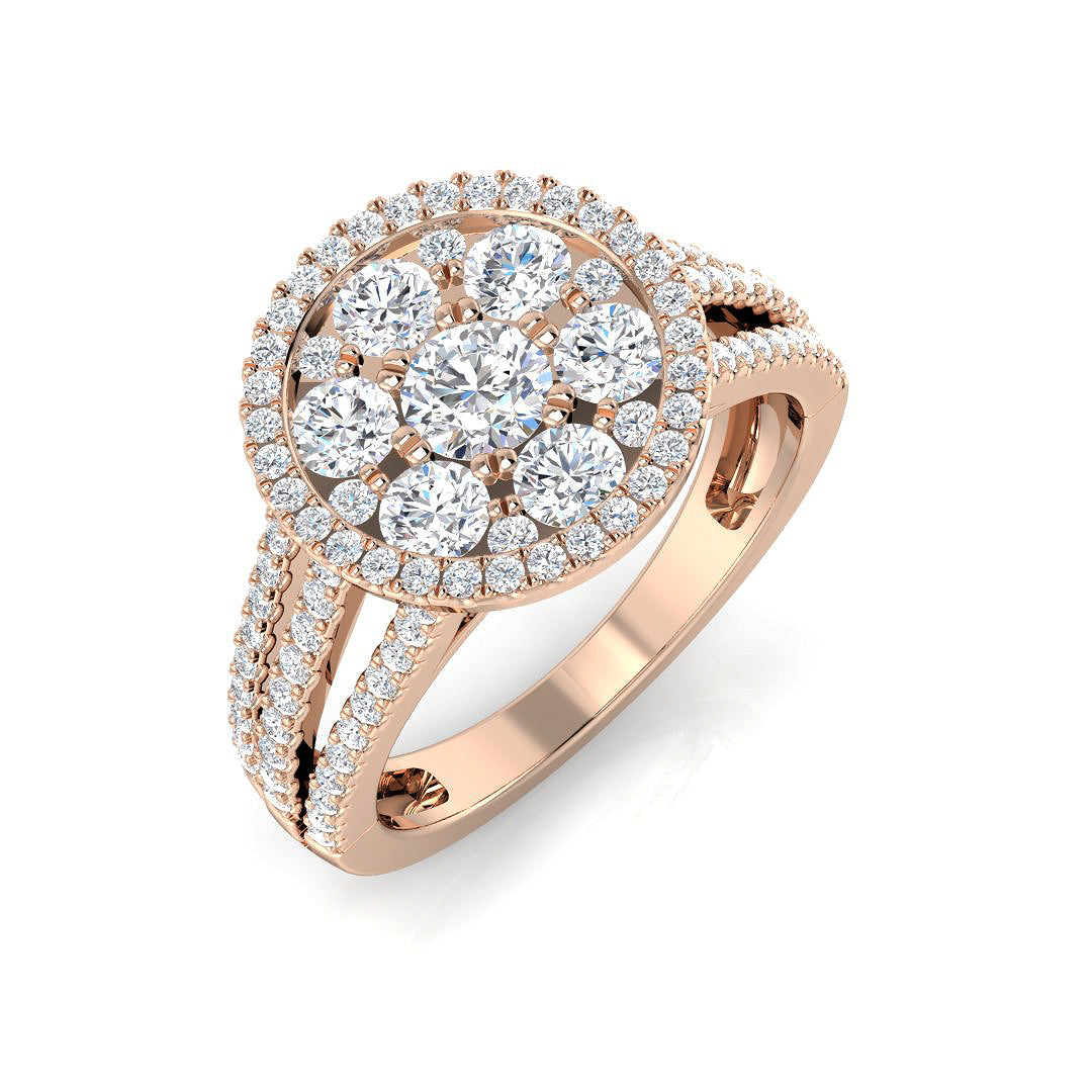 Natural Round Cut Diamond Cluster Ring