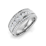 Multi Row Diamond Ring, Cluster Diamond Ring, Wide Band Ring