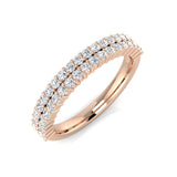 Round Cut 0.45ct Lab-Grown D/VVS Diamond Prong Set Half Eternity Ring