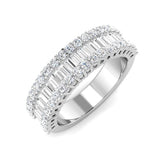 Natural & Lab Diamond Baguette & Round Cut Half Eternity Ring | 1.25ct - 3.5ct